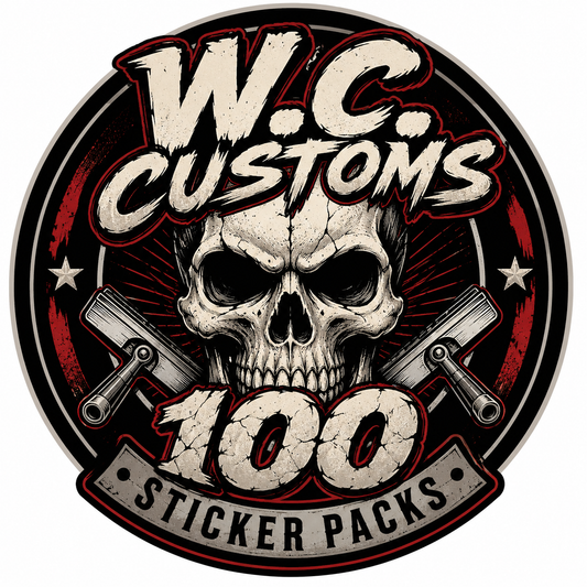 100 Assorted Custom Glossy Vinyl Stickers Skull themed